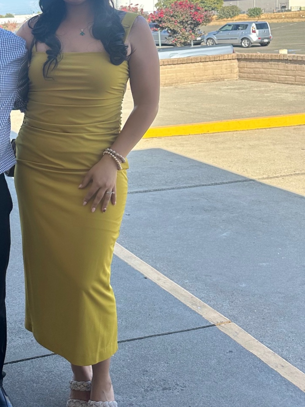 Zara Mustard Yellow Midi Dress - Picture 2 of 5